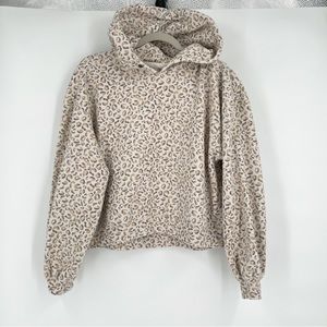 Abercrombie & Fitch Soft A&F Collection Cream Leopard Print Hoodie Womens Medium